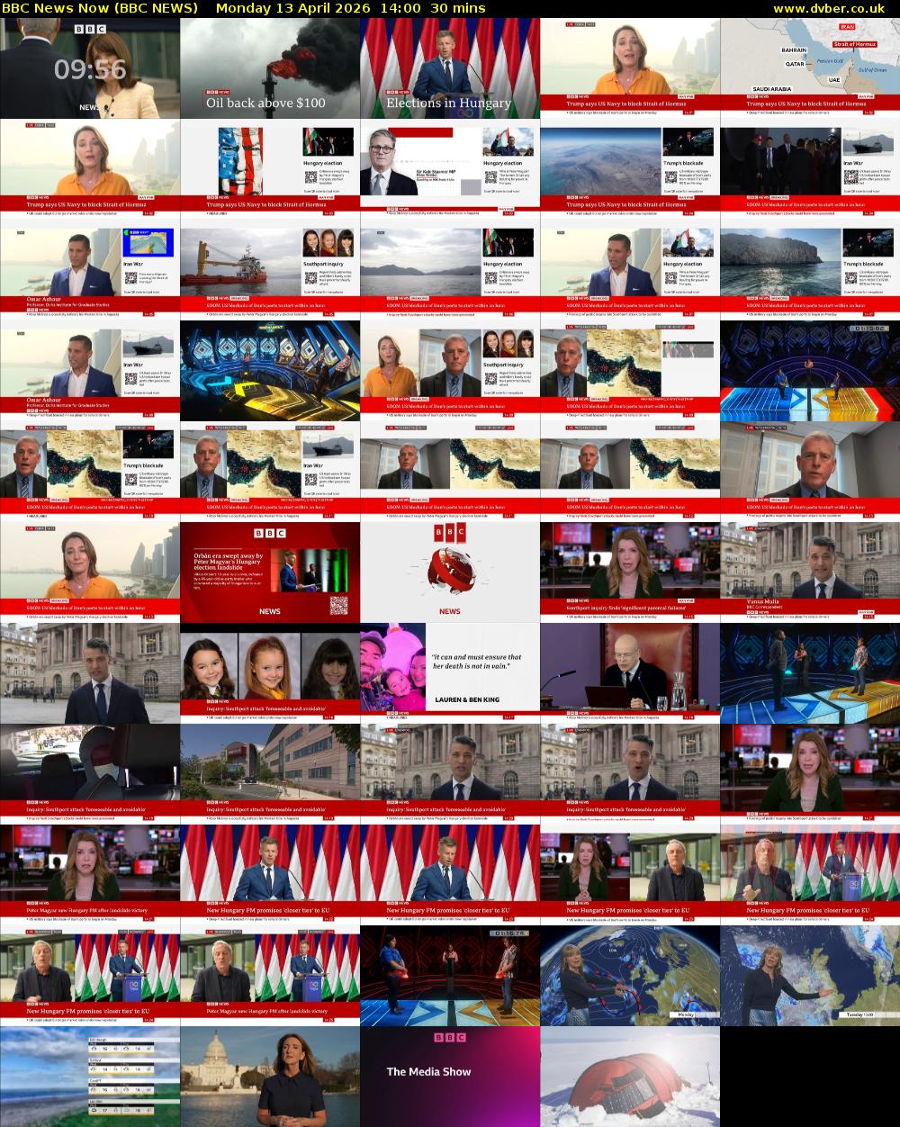 BBC News Now (BBC NEWS) Monday 13 April 2026 14:00 - 14:30