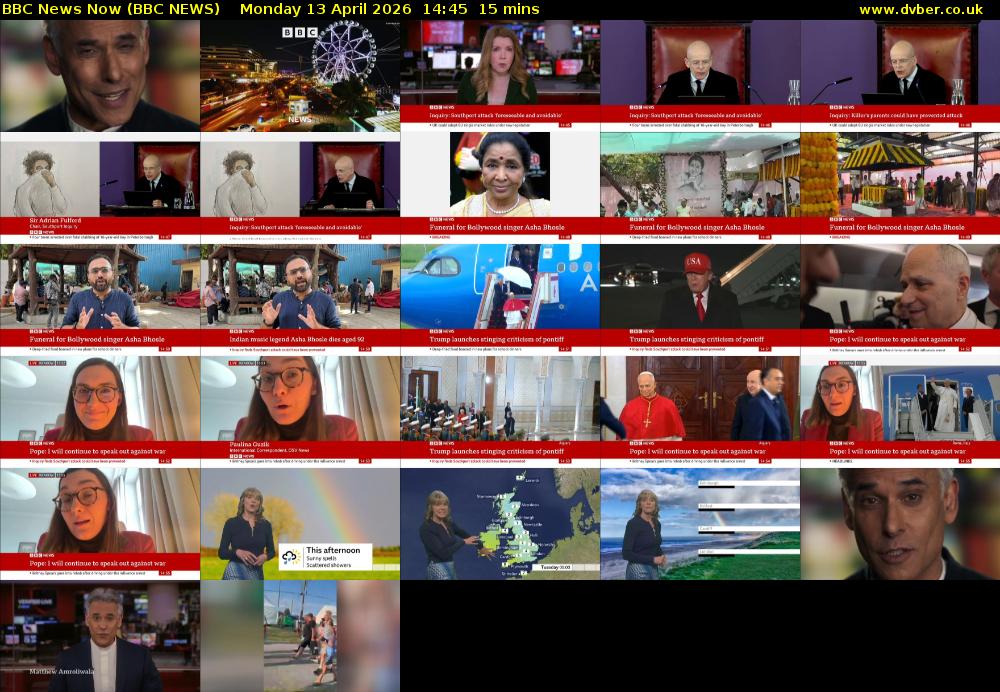 BBC News Now (BBC NEWS) Monday 13 April 2026 14:45 - 15:00