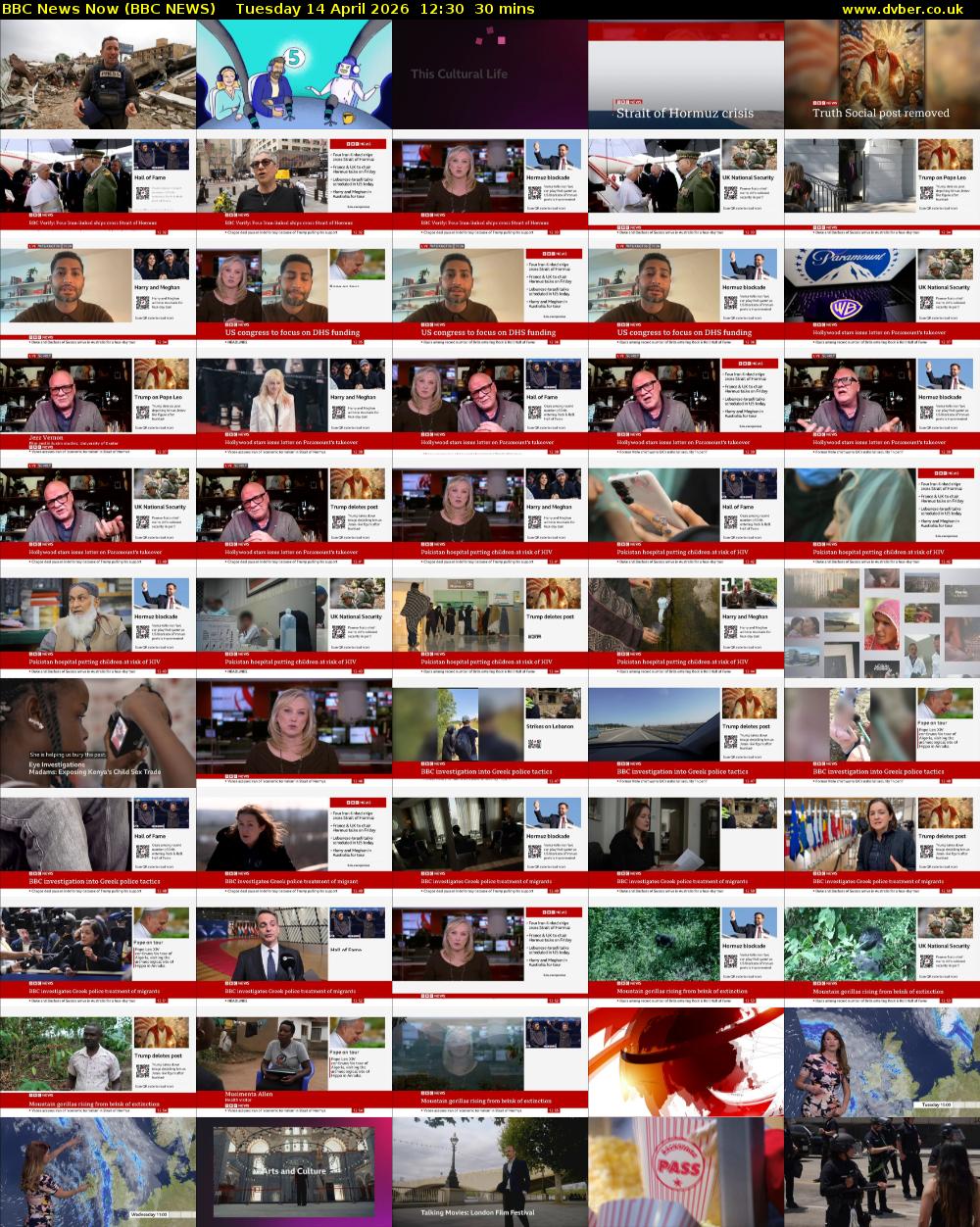 BBC News Now (BBC NEWS) Tuesday 14 April 2026 12:30 - 13:00