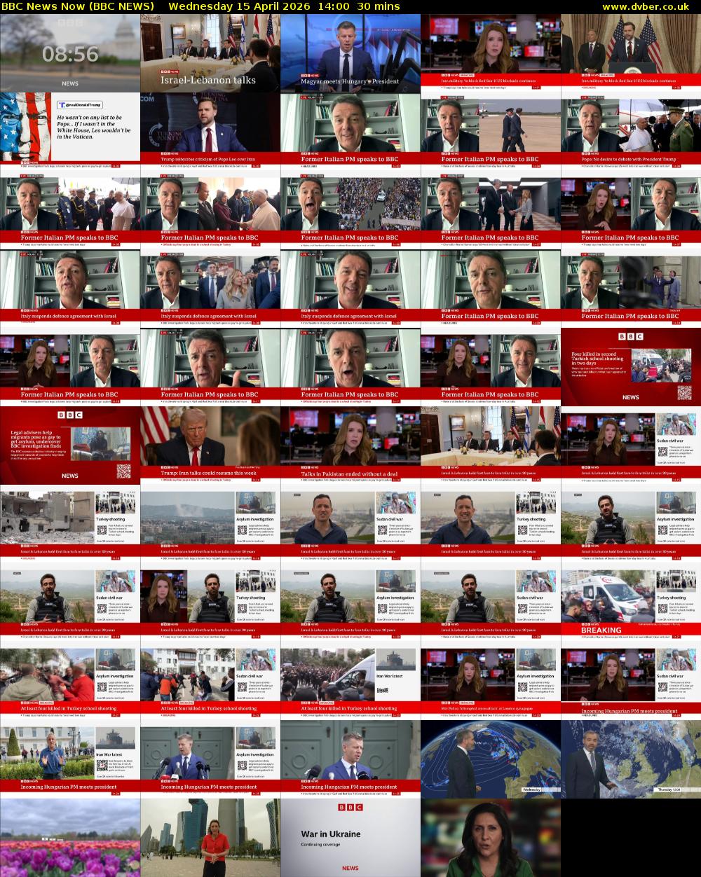 BBC News Now (BBC NEWS) Wednesday 15 April 2026 14:00 - 14:30