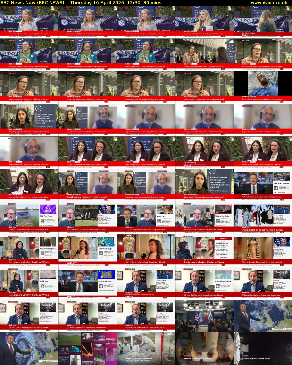 BBC News Now (BBC NEWS) Thursday 16 April 2026 12:30 - 13:00