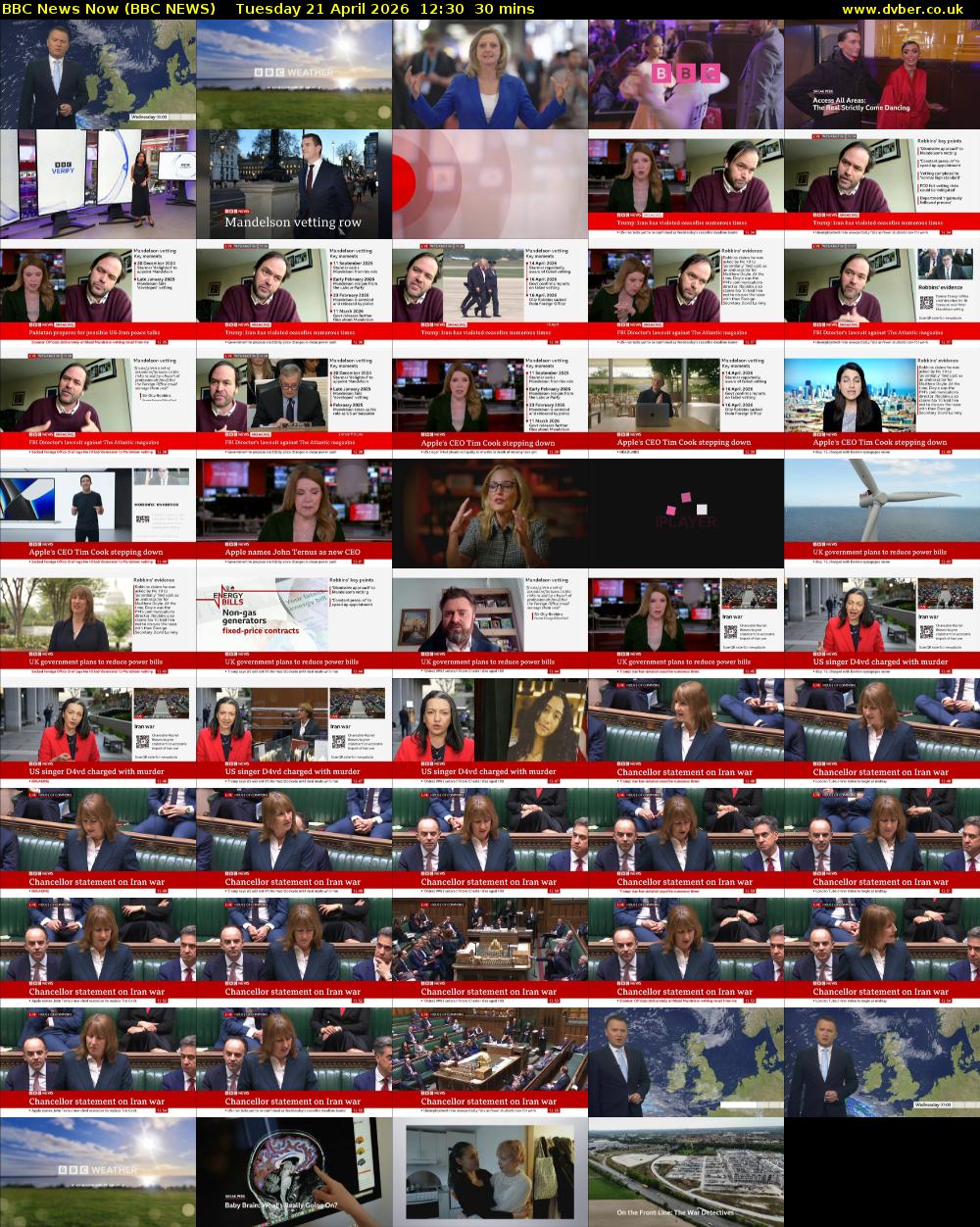 BBC News Now (BBC NEWS) Tuesday 21 April 2026 12:30 - 13:00
