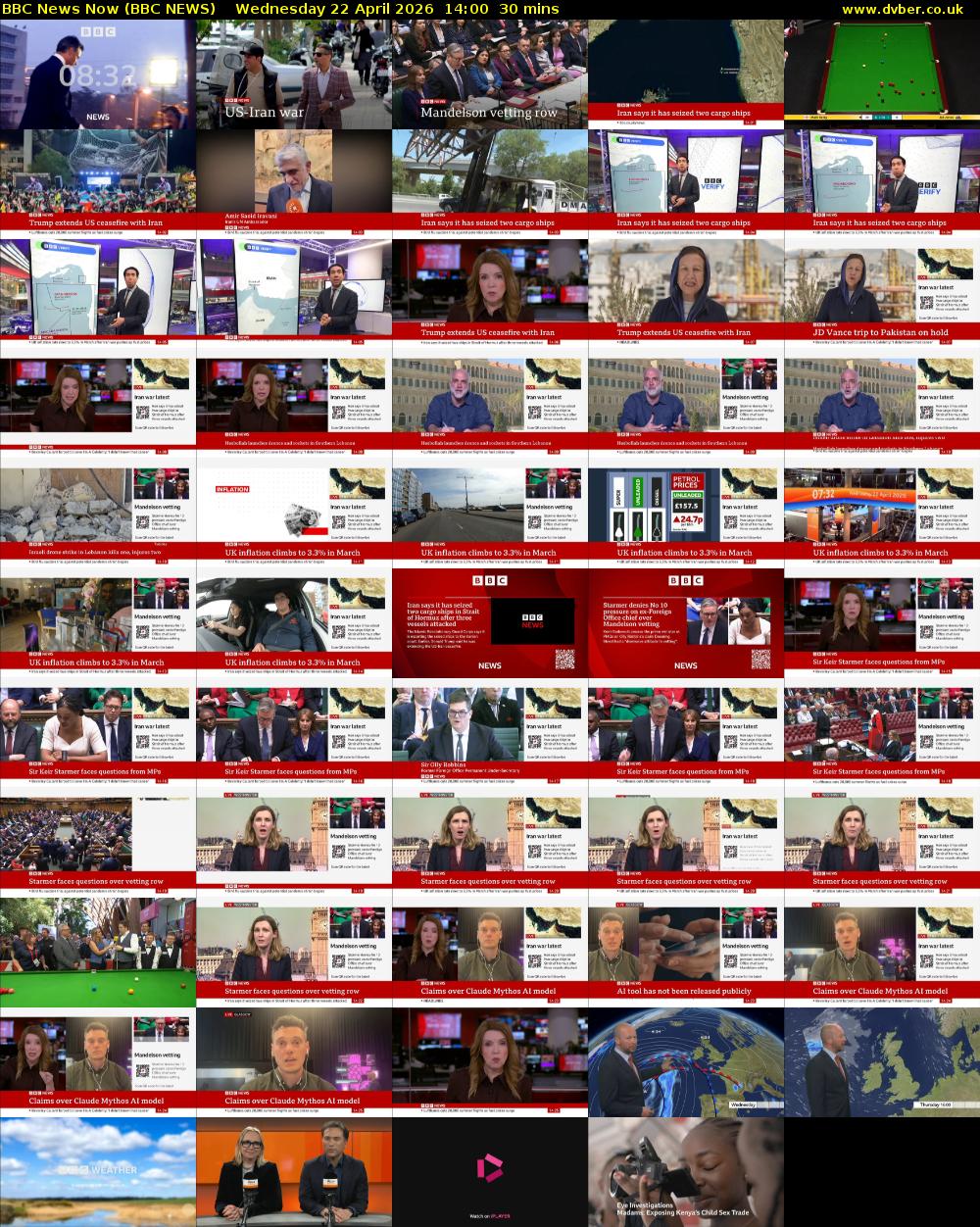 BBC News Now (BBC NEWS) Wednesday 22 April 2026 14:00 - 14:30