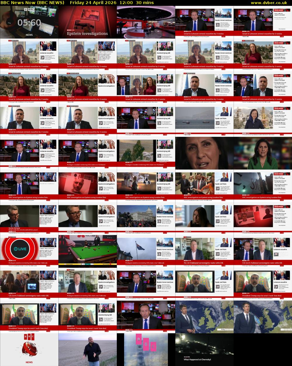 BBC News Now (BBC NEWS) Friday 24 April 2026 12:00 - 12:30