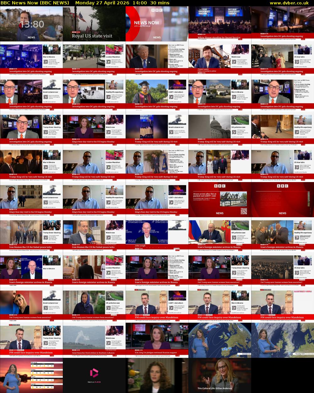 BBC News Now (BBC NEWS) Monday 27 April 2026 14:00 - 14:30