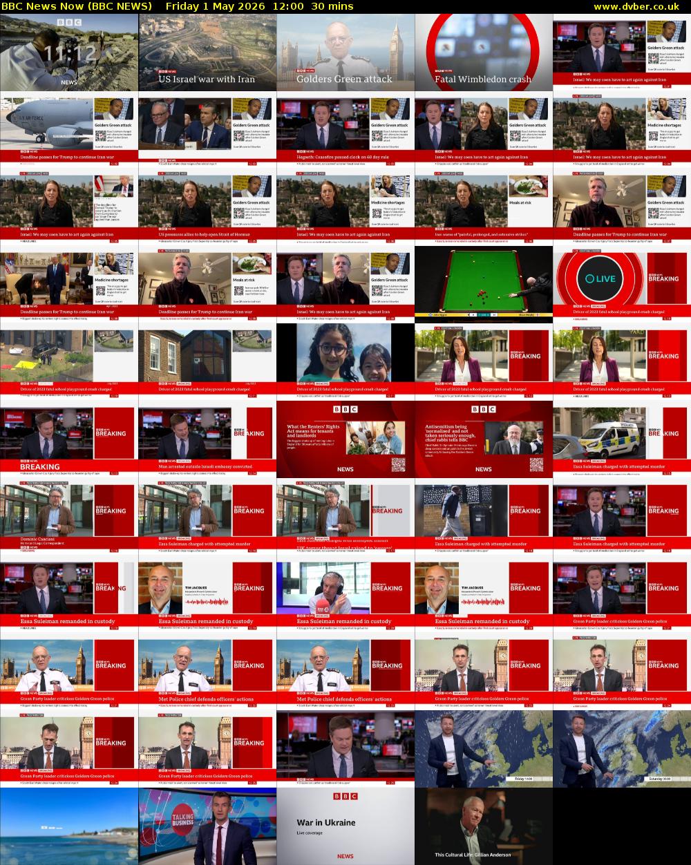 BBC News Now (BBC NEWS) Friday 1 May 2026 12:00 - 12:30