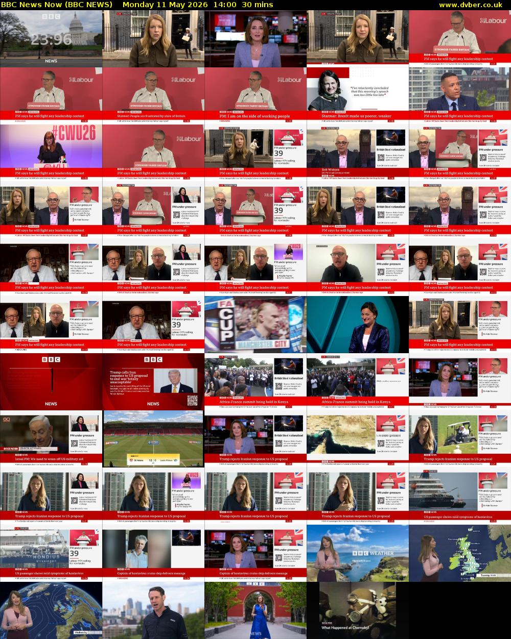 BBC News Now (BBC NEWS) Monday 11 May 2026 14:00 - 14:30