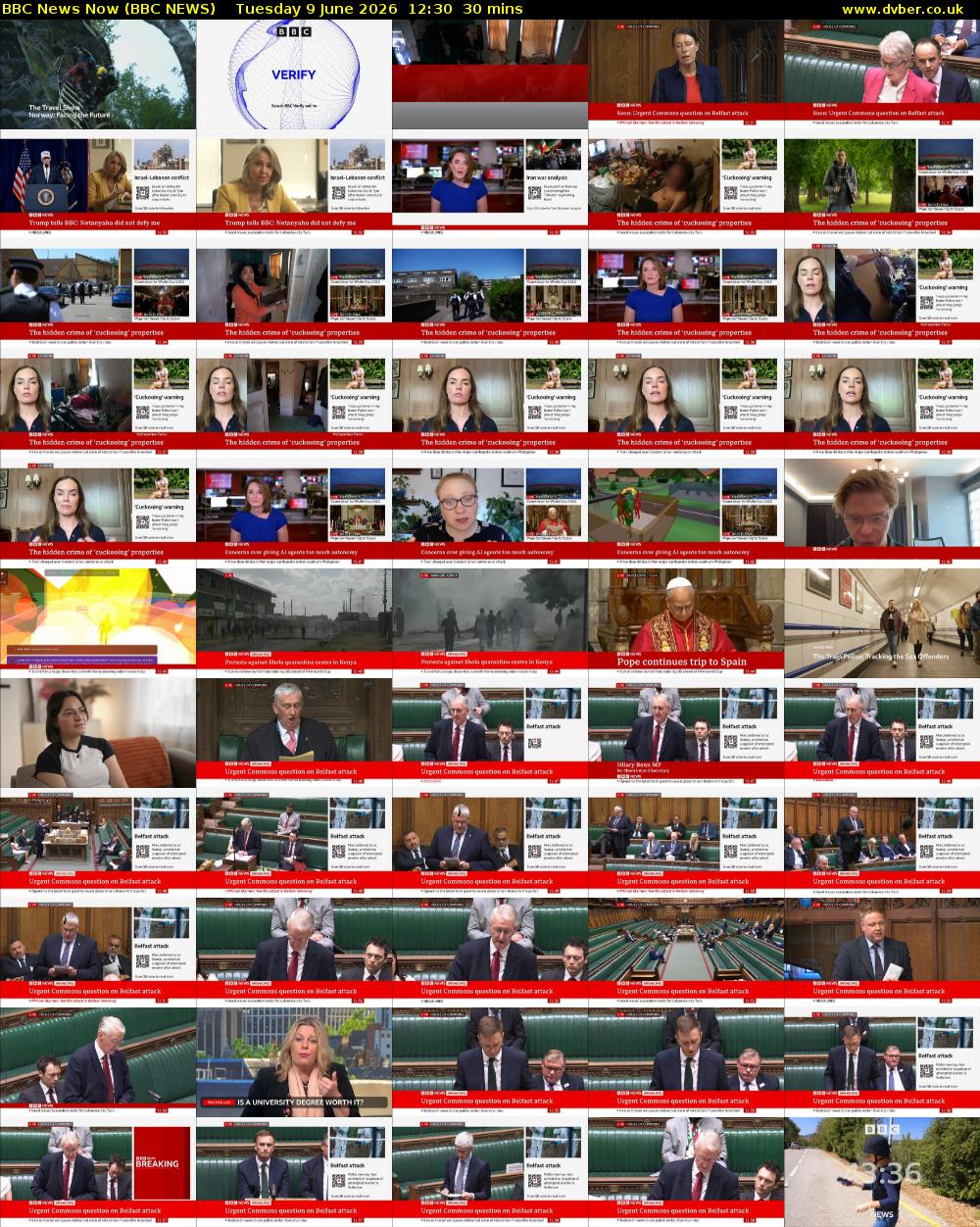 BBC News Now (BBC NEWS) Tuesday 9 June 2026 12:30 - 13:00