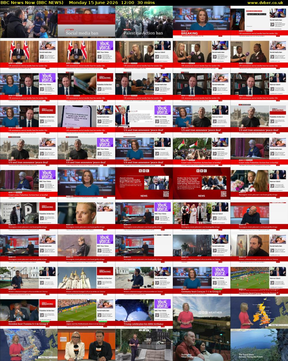 BBC News Now (BBC NEWS) Monday 15 June 2026 12:00 - 12:30