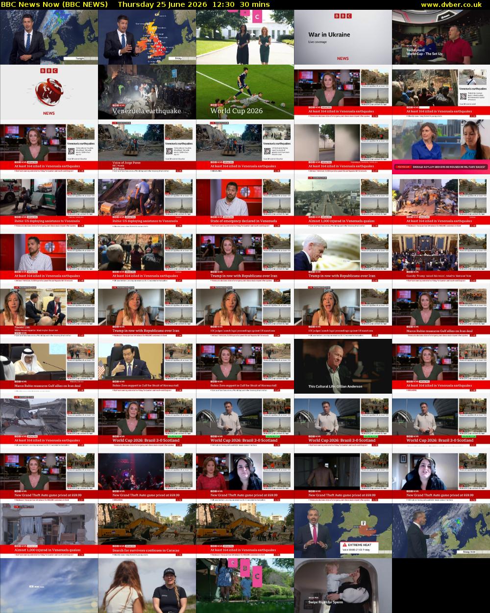 BBC News Now (BBC NEWS) Thursday 25 June 2026 12:30 - 13:00