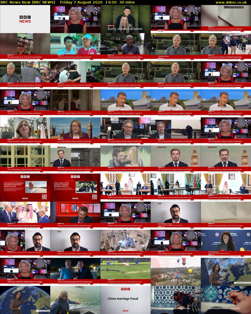 BBC News Now (BBC NEWS) Friday 7 August 2026 14:00 - 14:30
