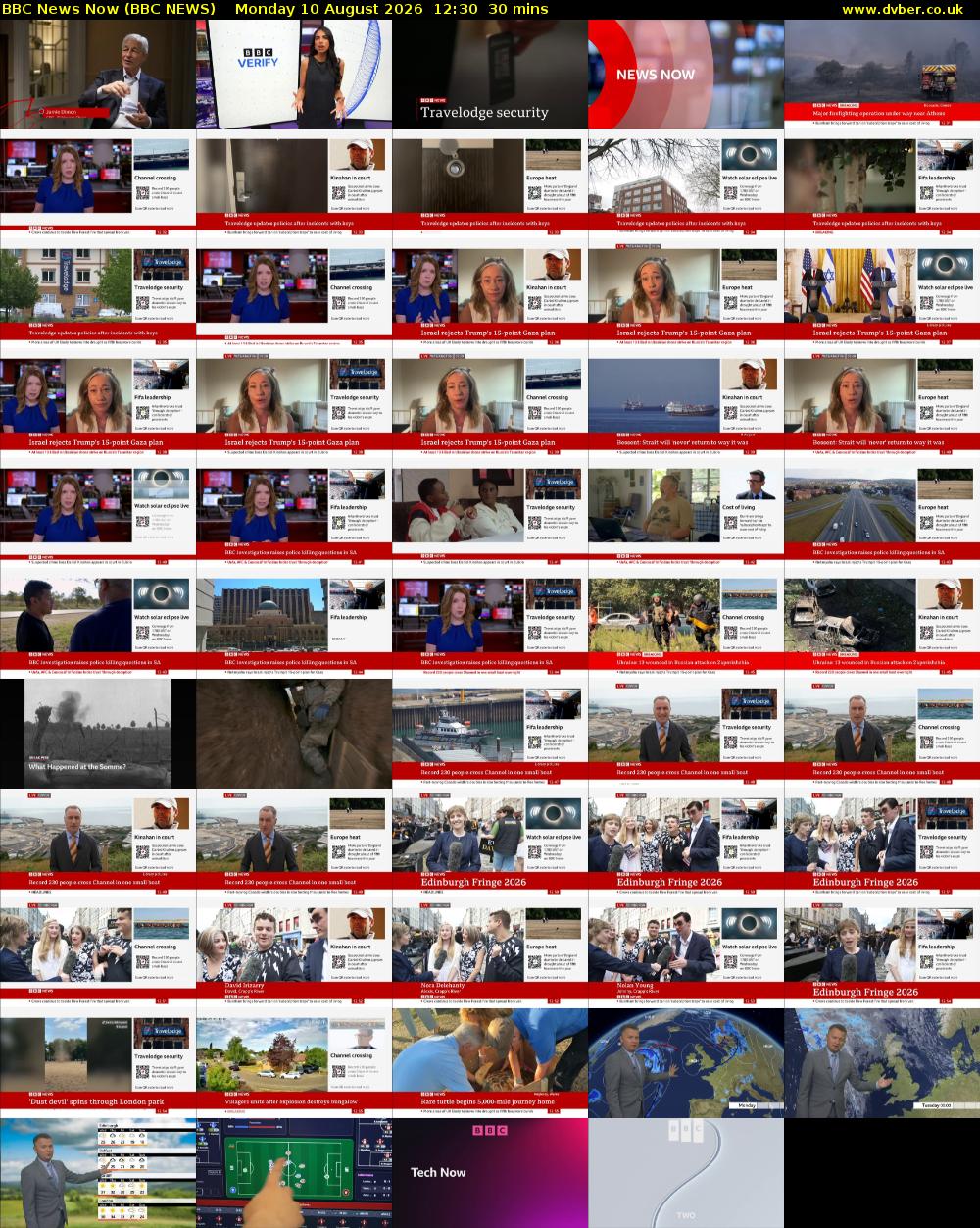 BBC News Now (BBC NEWS) Monday 10 August 2026 12:30 - 13:00