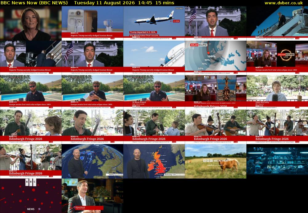 BBC News Now (BBC NEWS) Tuesday 11 August 2026 14:45 - 15:00
