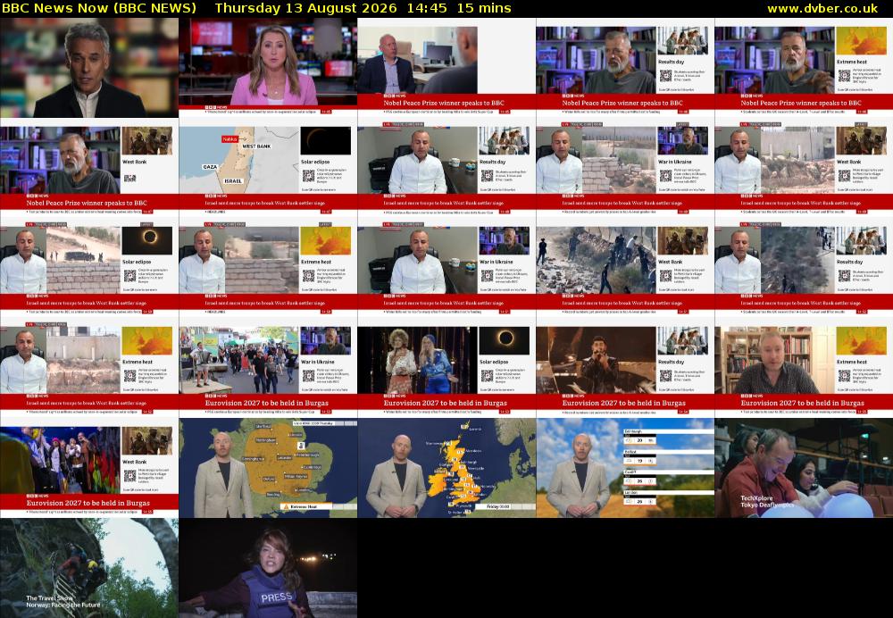 BBC News Now (BBC NEWS) Thursday 13 August 2026 14:45 - 15:00