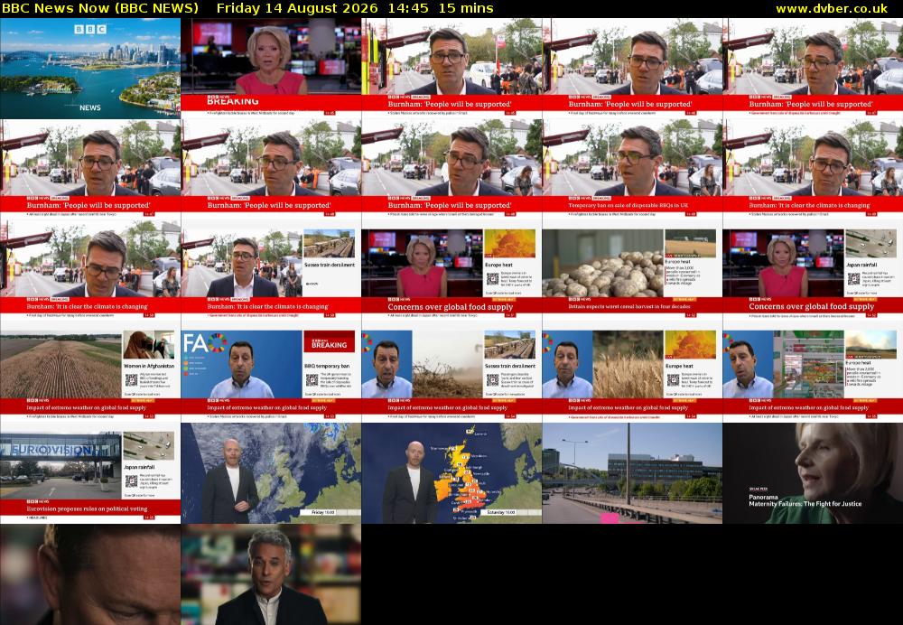 BBC News Now (BBC NEWS) Friday 14 August 2026 14:45 - 15:00