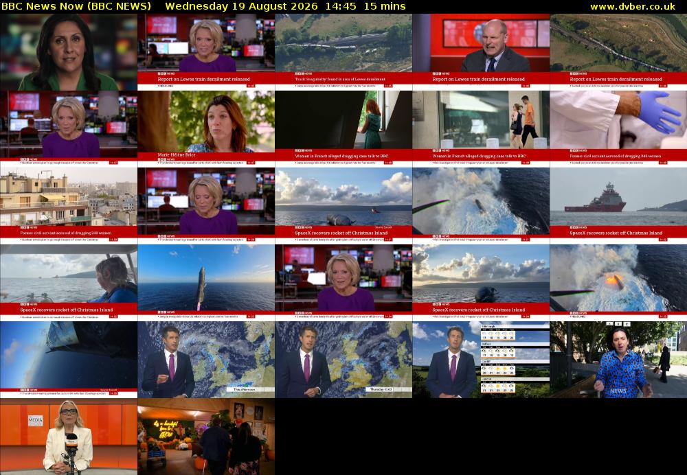 BBC News Now (BBC NEWS) Wednesday 19 August 2026 14:45 - 15:00