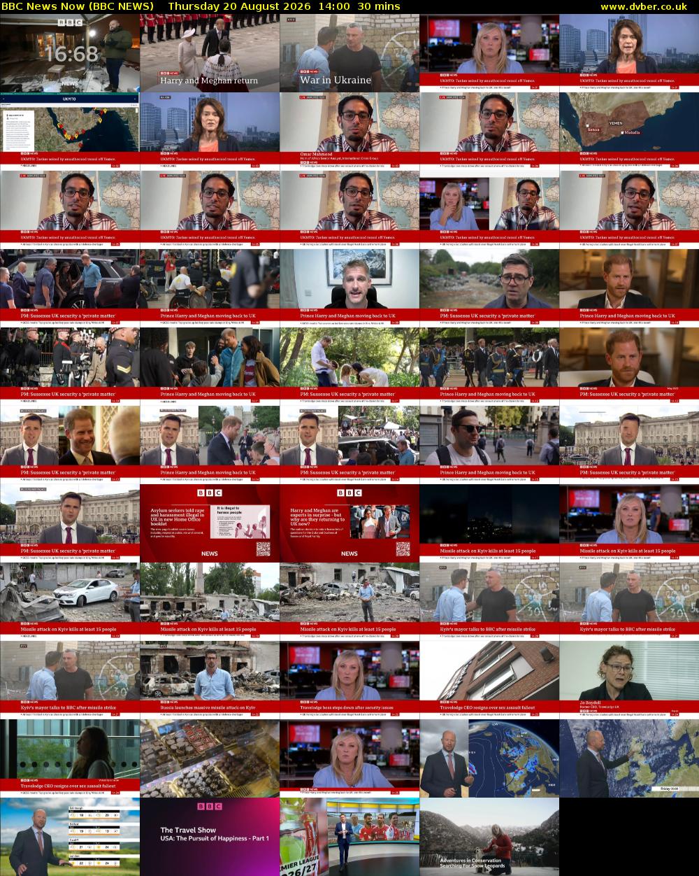 BBC News Now (BBC NEWS) Thursday 20 August 2026 14:00 - 14:30