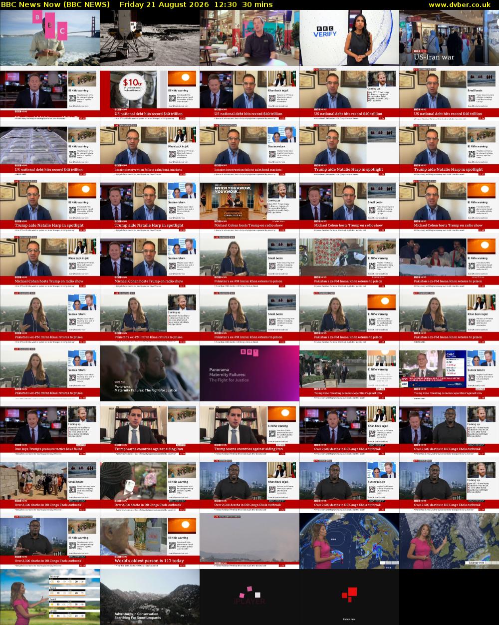 BBC News Now (BBC NEWS) Friday 21 August 2026 12:30 - 13:00