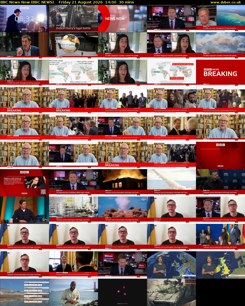 BBC News Now (BBC NEWS) Friday 21 August 2026 14:00 - 14:30