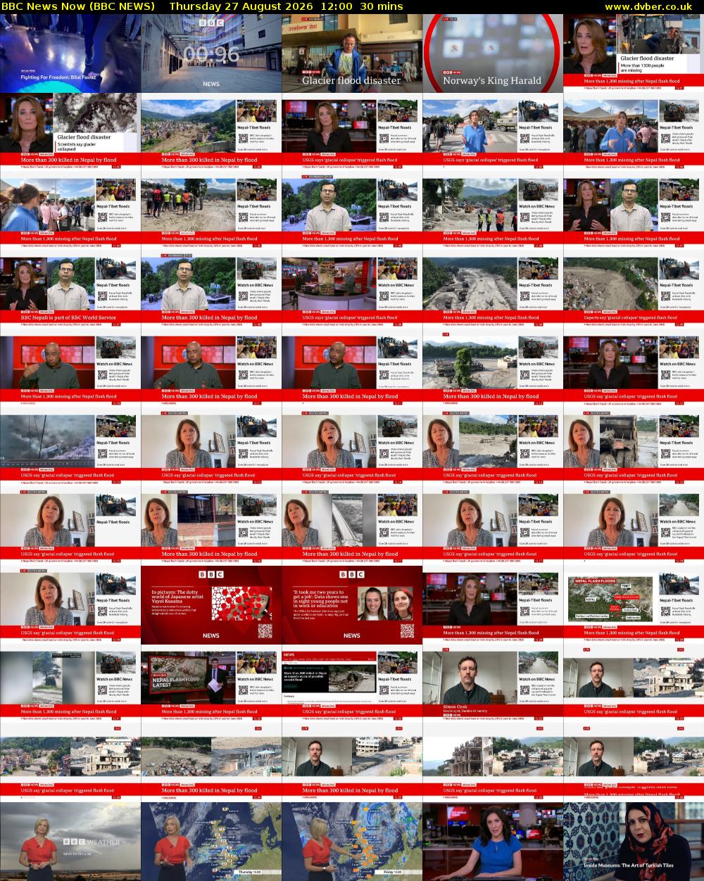 BBC News Now (BBC NEWS) Thursday 27 August 2026 12:00 - 12:30