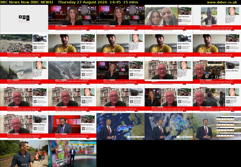 BBC News Now (BBC NEWS) Thursday 27 August 2026 14:45 - 15:00
