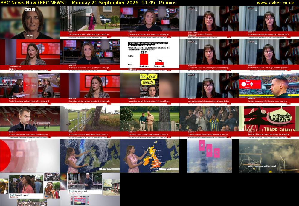 BBC News Now (BBC NEWS) Monday 21 September 2026 14:45 - 15:00
