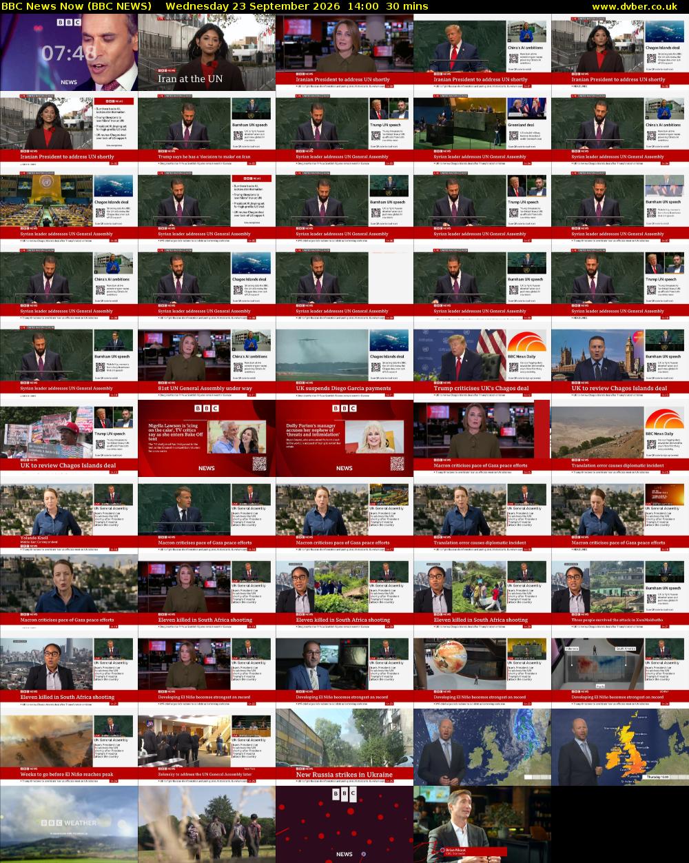 BBC News Now (BBC NEWS) Wednesday 23 September 2026 14:00 - 14:30