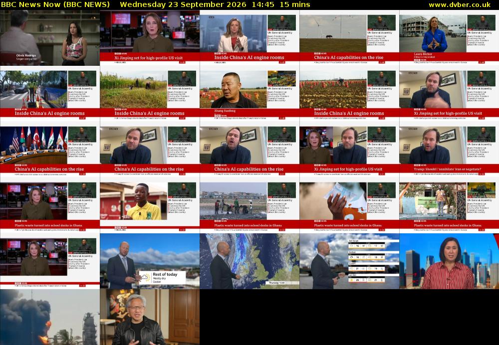 BBC News Now (BBC NEWS) Wednesday 23 September 2026 14:45 - 15:00