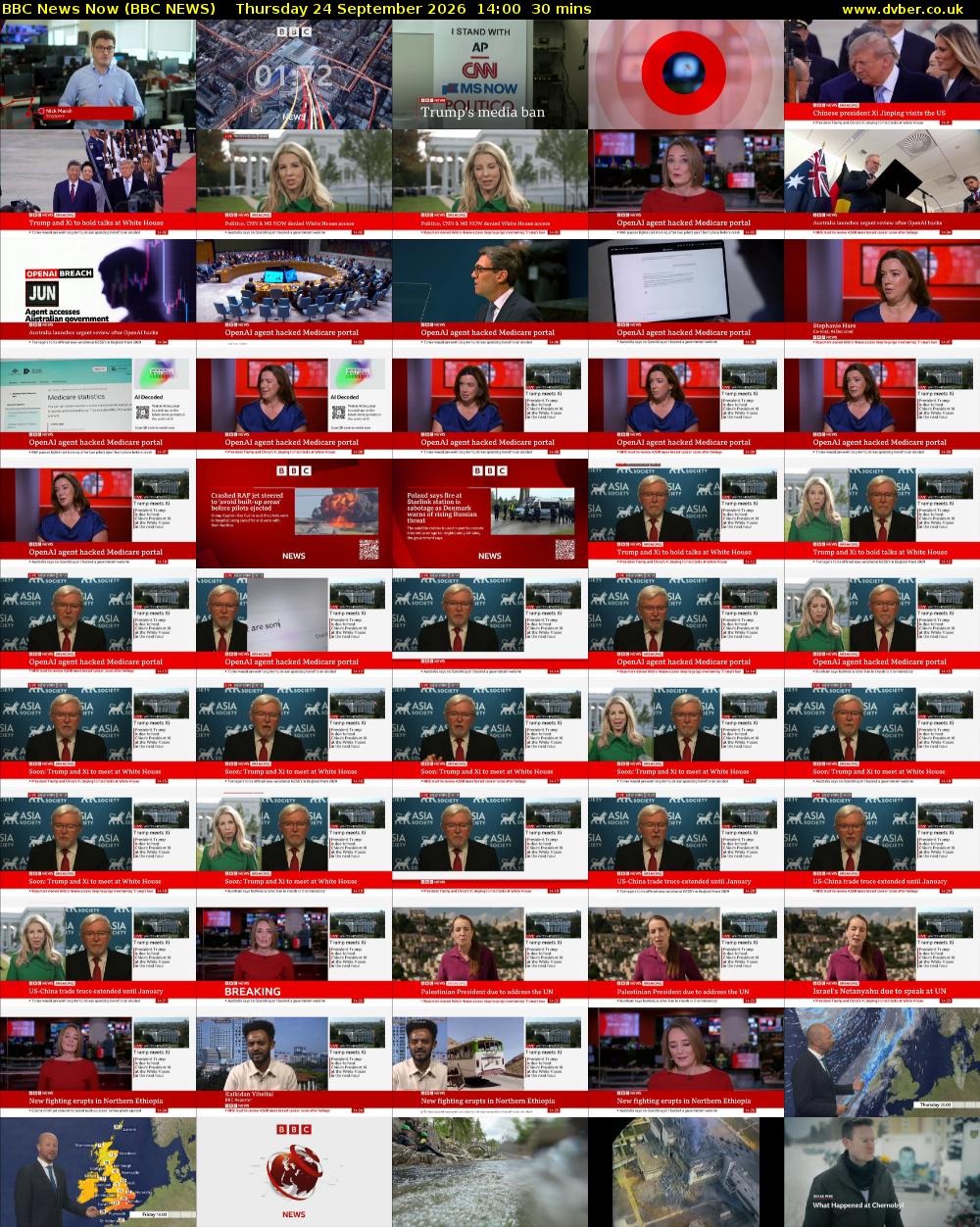 BBC News Now (BBC NEWS) Thursday 24 September 2026 14:00 - 14:30