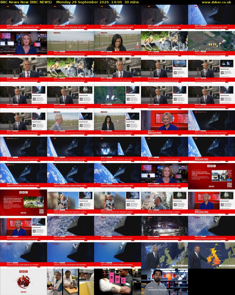 BBC News Now (BBC NEWS) Monday 28 September 2026 14:00 - 14:30