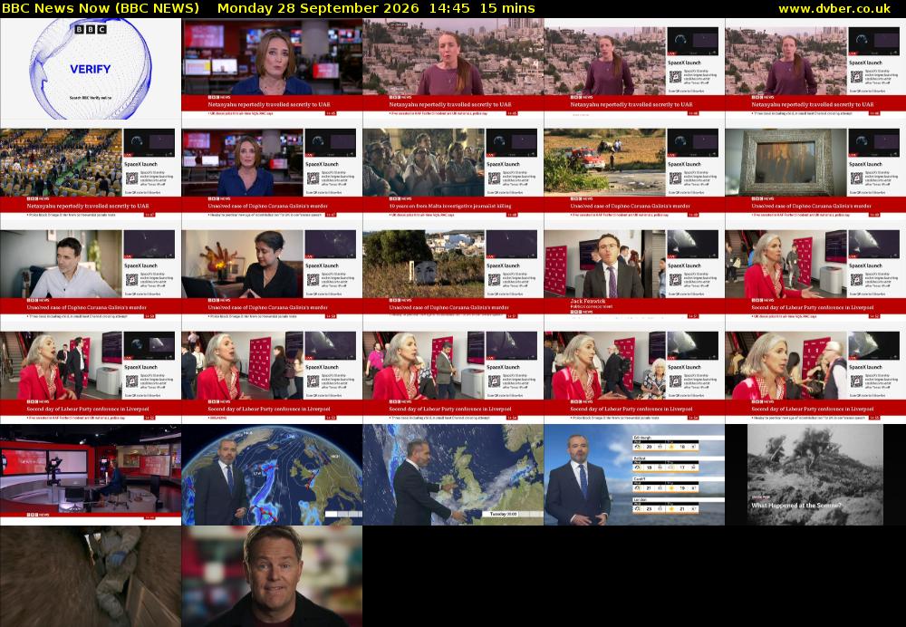 BBC News Now (BBC NEWS) Monday 28 September 2026 14:45 - 15:00