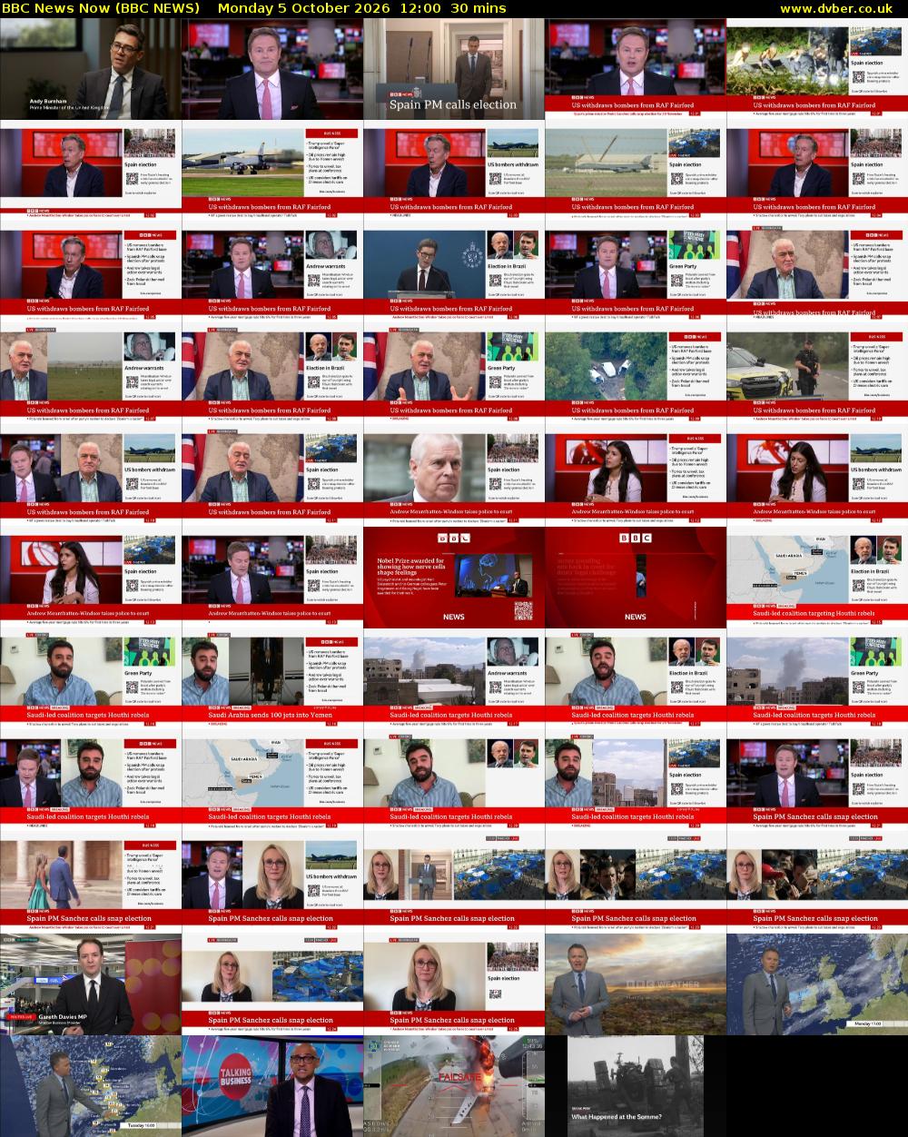 BBC News Now (BBC NEWS) Monday 5 October 2026 12:00 - 12:30