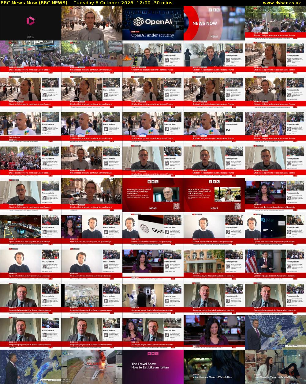 BBC News Now (BBC NEWS) Tuesday 6 October 2026 12:00 - 12:30