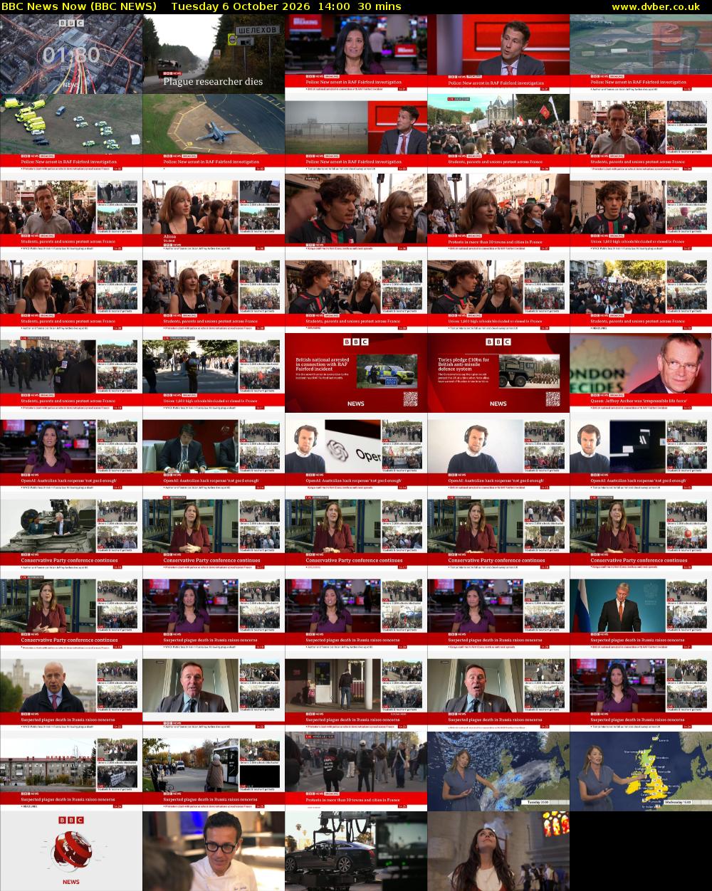 BBC News Now (BBC NEWS) Tuesday 6 October 2026 14:00 - 14:30