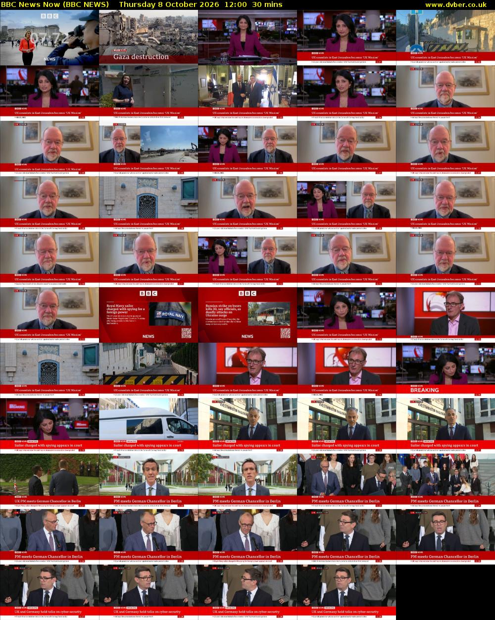 BBC News Now (BBC NEWS) Thursday 8 October 2026 12:00 - 12:30