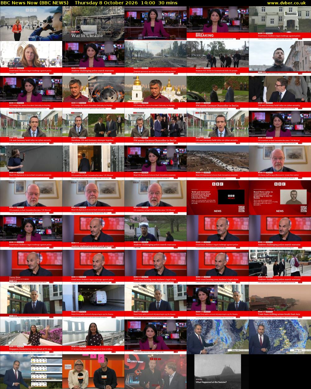 BBC News Now (BBC NEWS) Thursday 8 October 2026 14:00 - 14:30