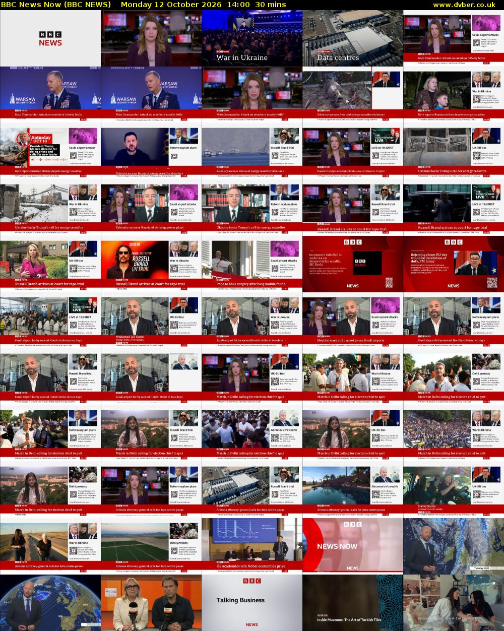 BBC News Now (BBC NEWS) Monday 12 October 2026 14:00 - 14:30