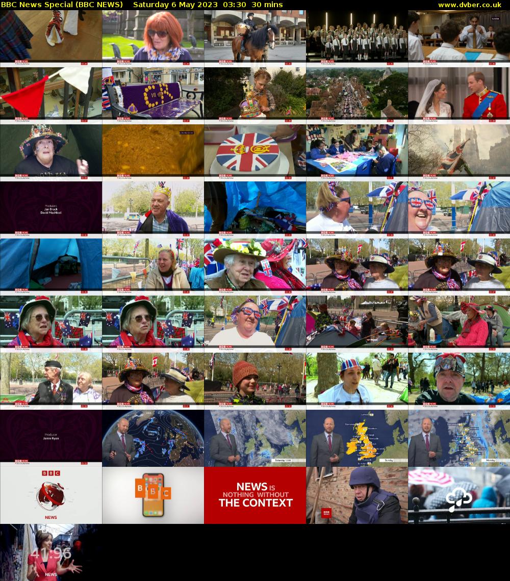 BBC News Special (BBC NEWS) Saturday 6 May 2023 03:30 - 04:00