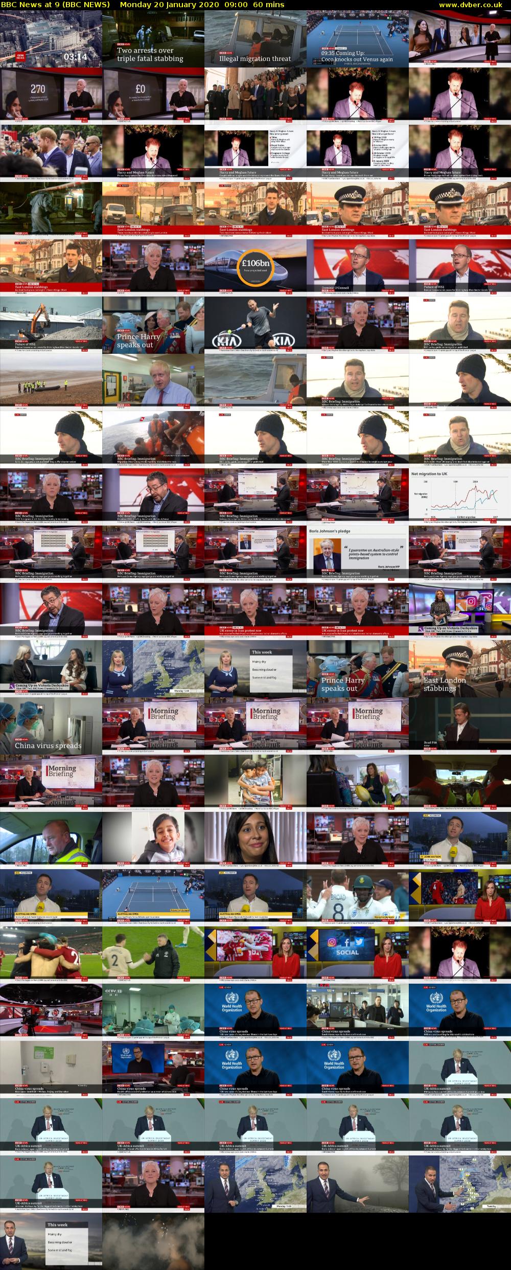 BBC News at 9 (BBC NEWS) Monday 20 January 2020 09:00 - 10:00