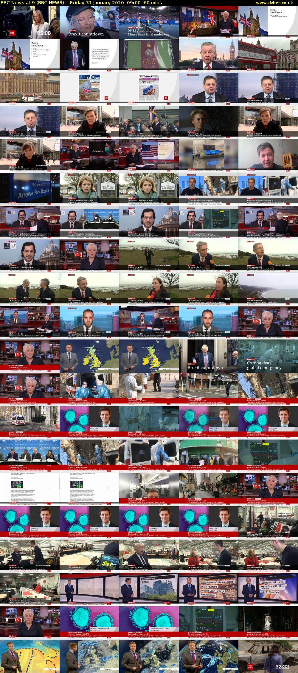 BBC News at 9 (BBC NEWS) Friday 31 January 2020 09:00 - 10:00