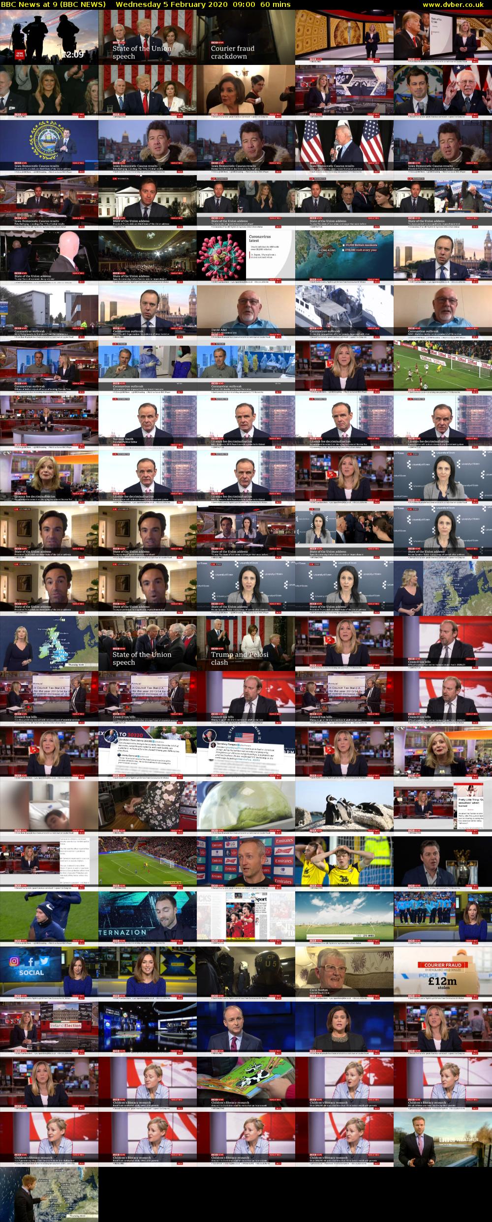 BBC News at 9 (BBC NEWS) Wednesday 5 February 2020 09:00 - 10:00