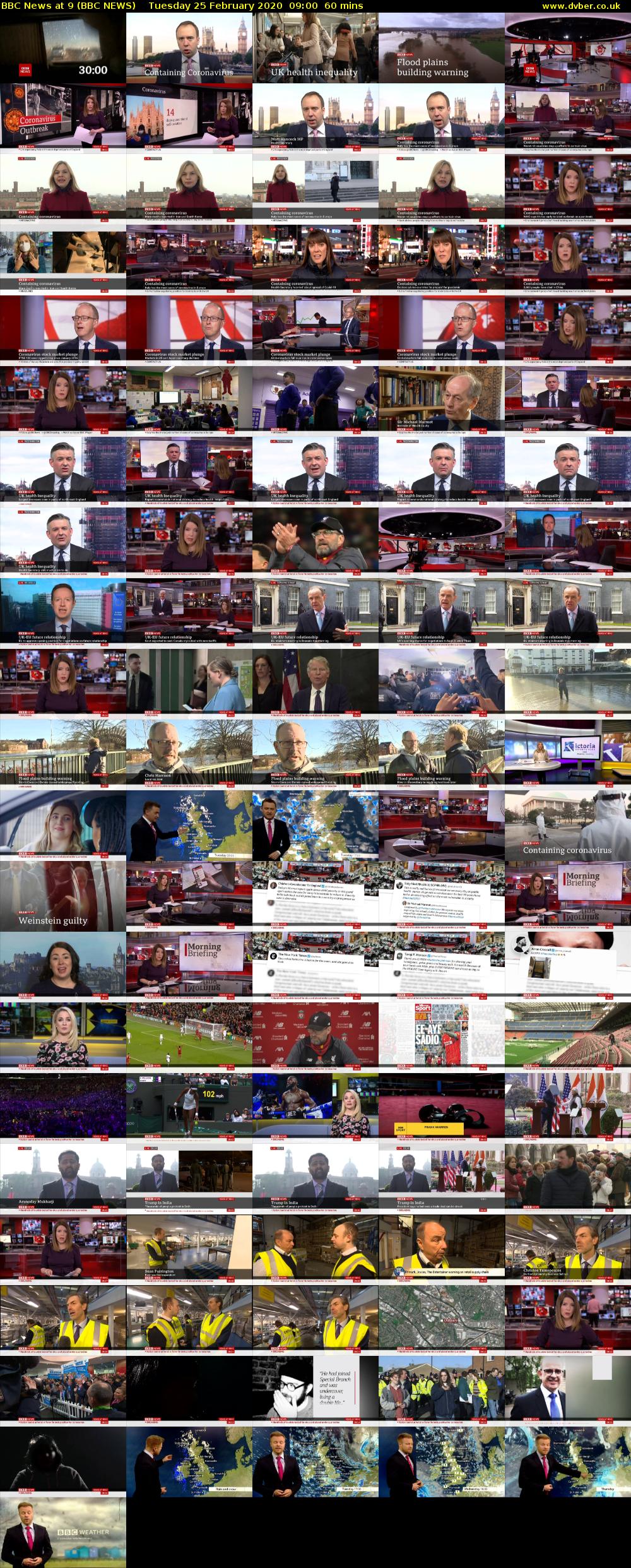 BBC News at 9 (BBC NEWS) Tuesday 25 February 2020 09:00 - 10:00