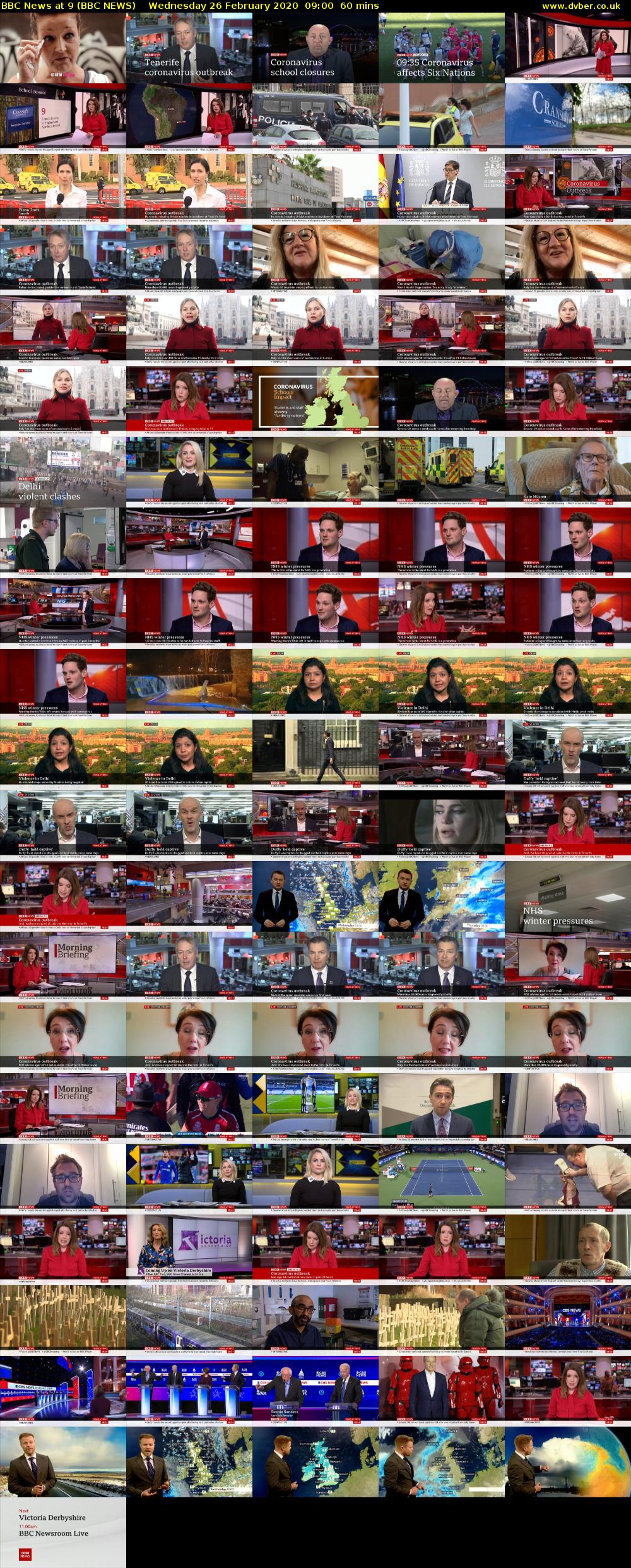 BBC News at 9 (BBC NEWS) Wednesday 26 February 2020 09:00 - 10:00