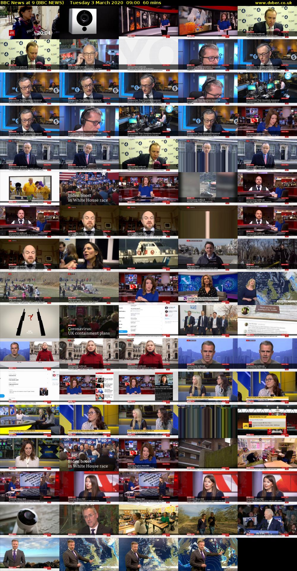 BBC News at 9 (BBC NEWS) Tuesday 3 March 2020 09:00 - 10:00