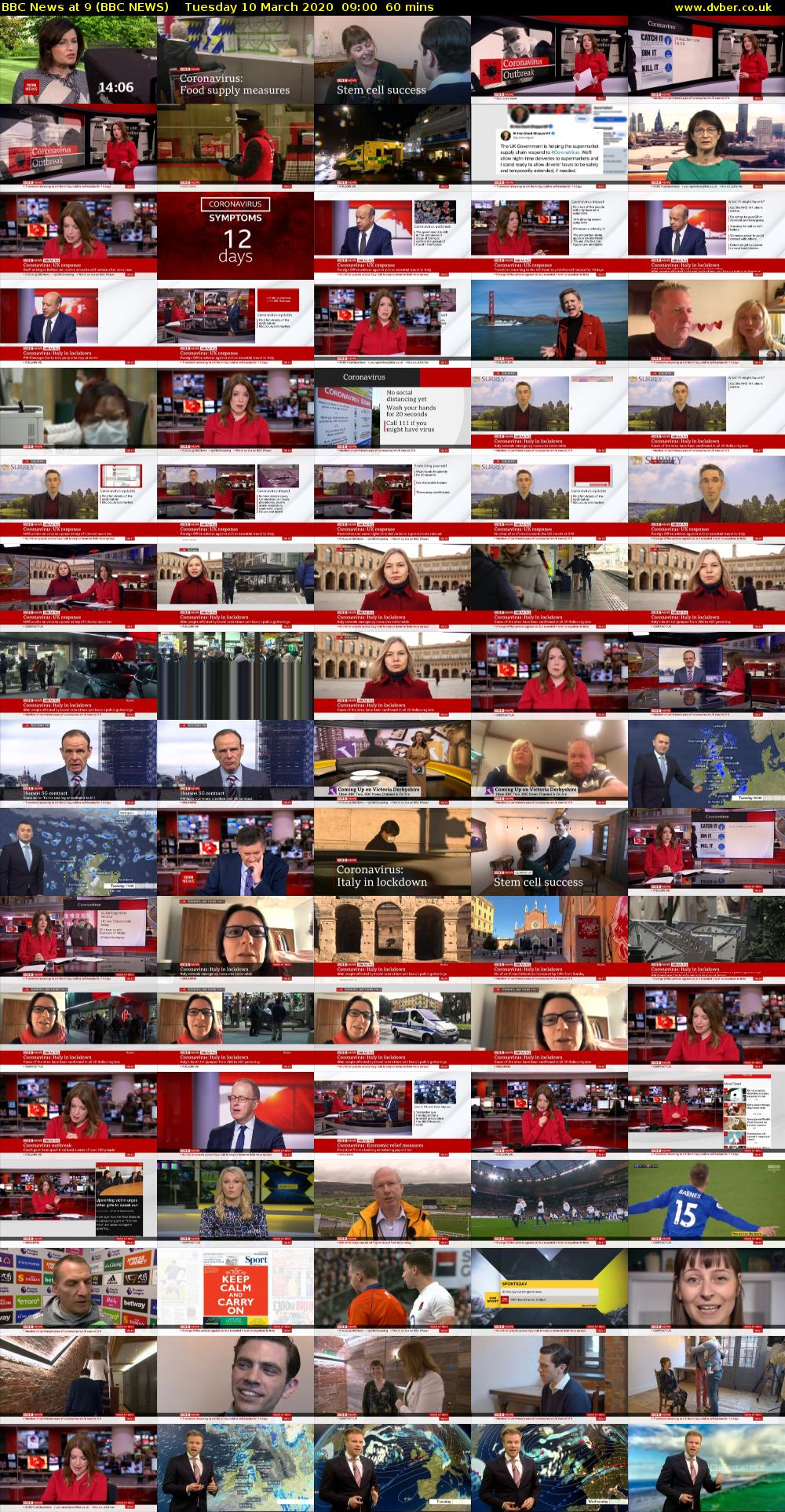 BBC News at 9 (BBC NEWS) Tuesday 10 March 2020 09:00 - 10:00