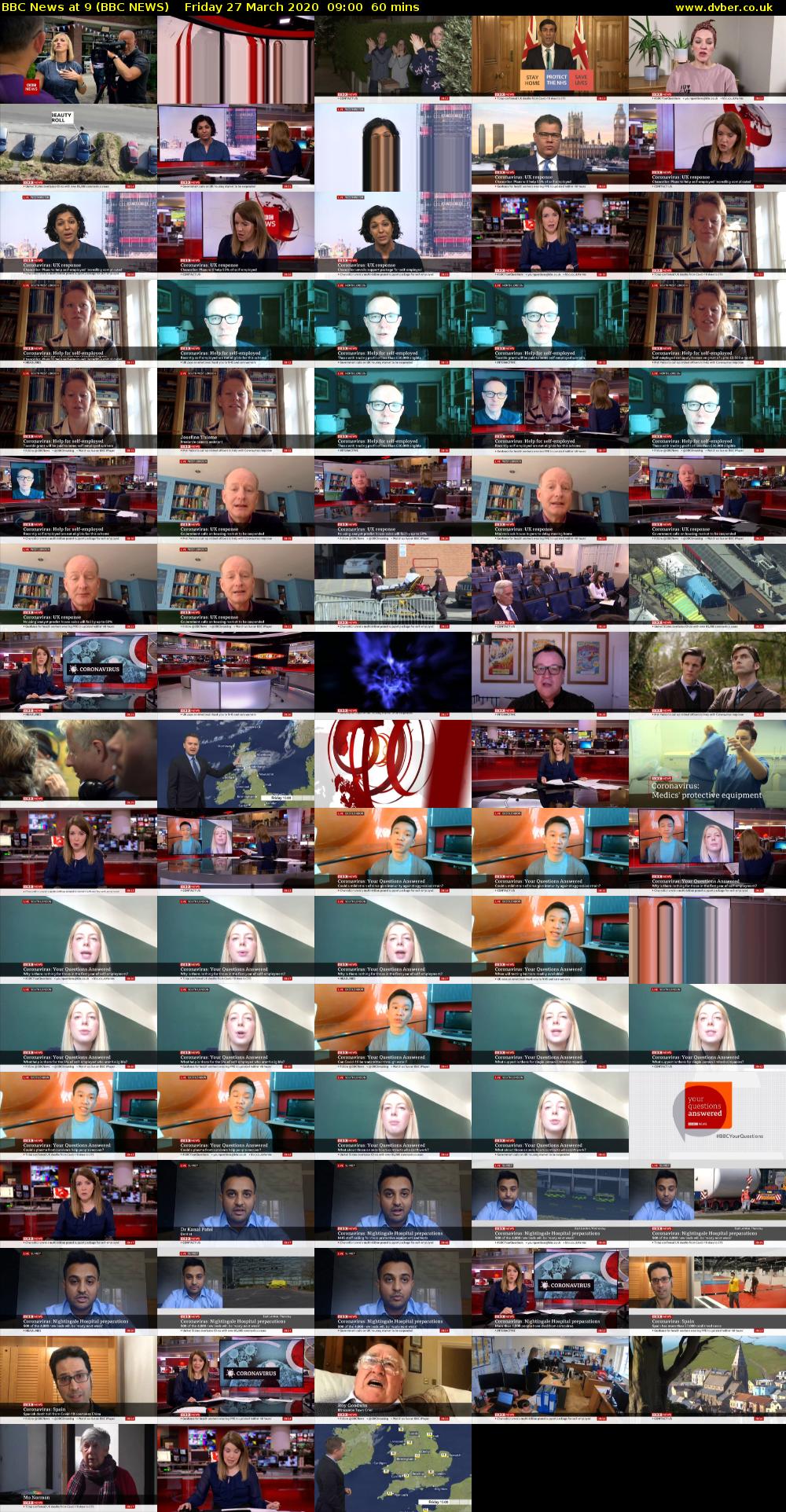 BBC News at 9 (BBC NEWS) Friday 27 March 2020 09:00 - 10:00