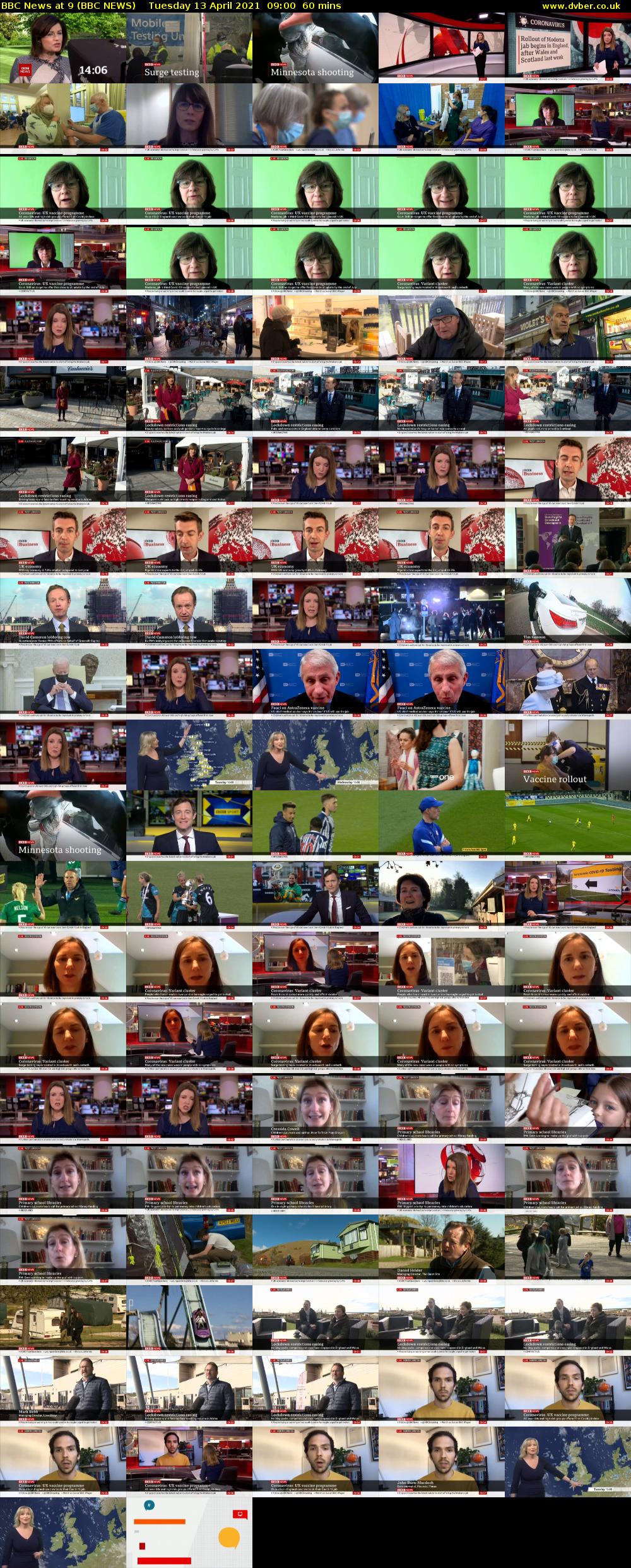 BBC News at 9 (BBC NEWS) Tuesday 13 April 2021 09:00 - 10:00