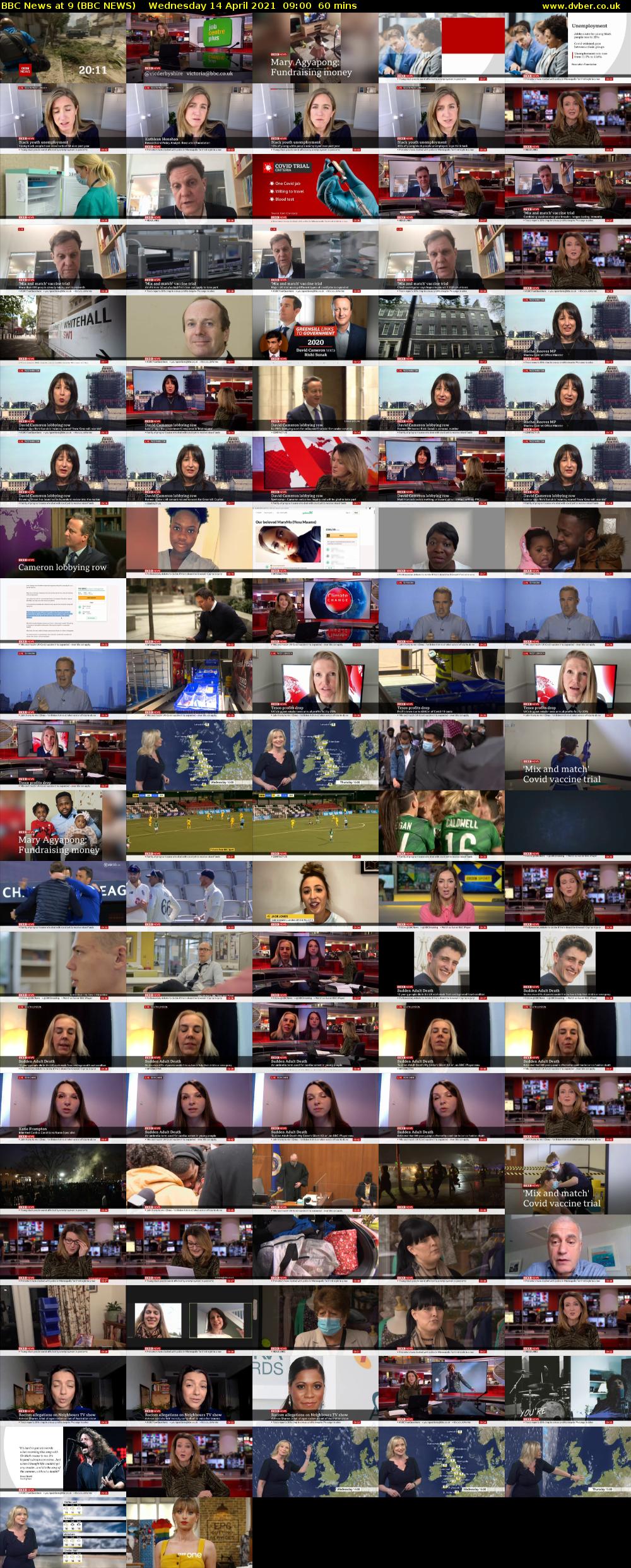 BBC News at 9 (BBC NEWS) Wednesday 14 April 2021 09:00 - 10:00