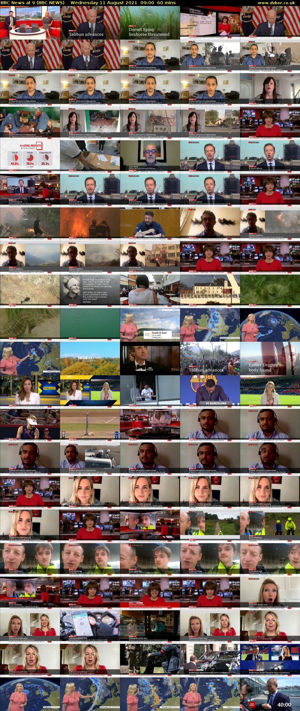 BBC News at 9 (BBC NEWS) Wednesday 11 August 2021 09:00 - 10:00