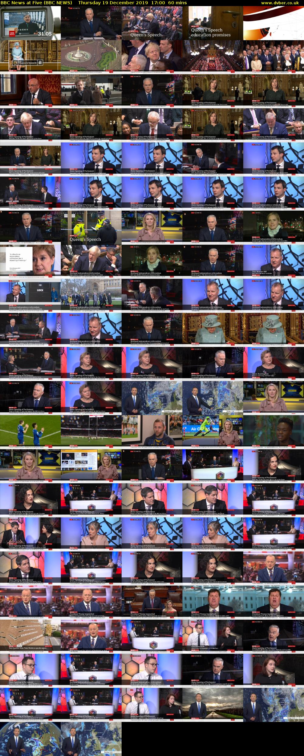 BBC News at Five (BBC NEWS) Thursday 19 December 2019 17:00 - 18:00